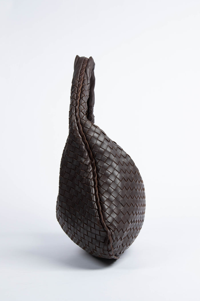 Vintage Bottega Veneta Brown Intrecciato Shoulder Bag