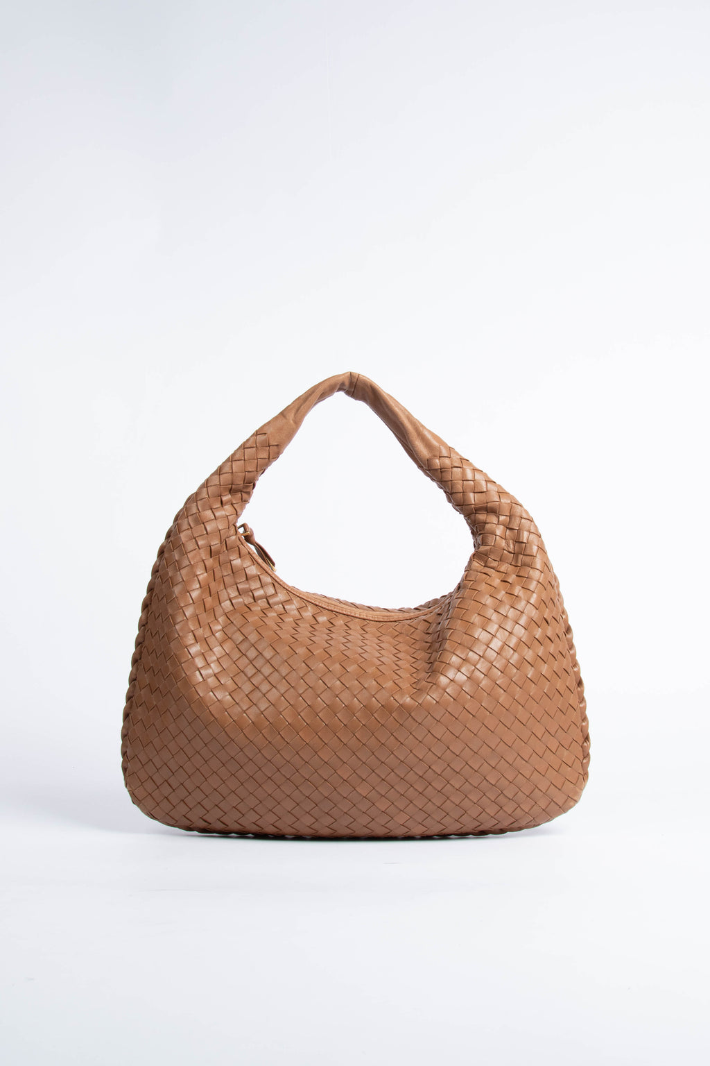 Vintage Bottega Veneta Tan Intrecciato Shoulder Bag