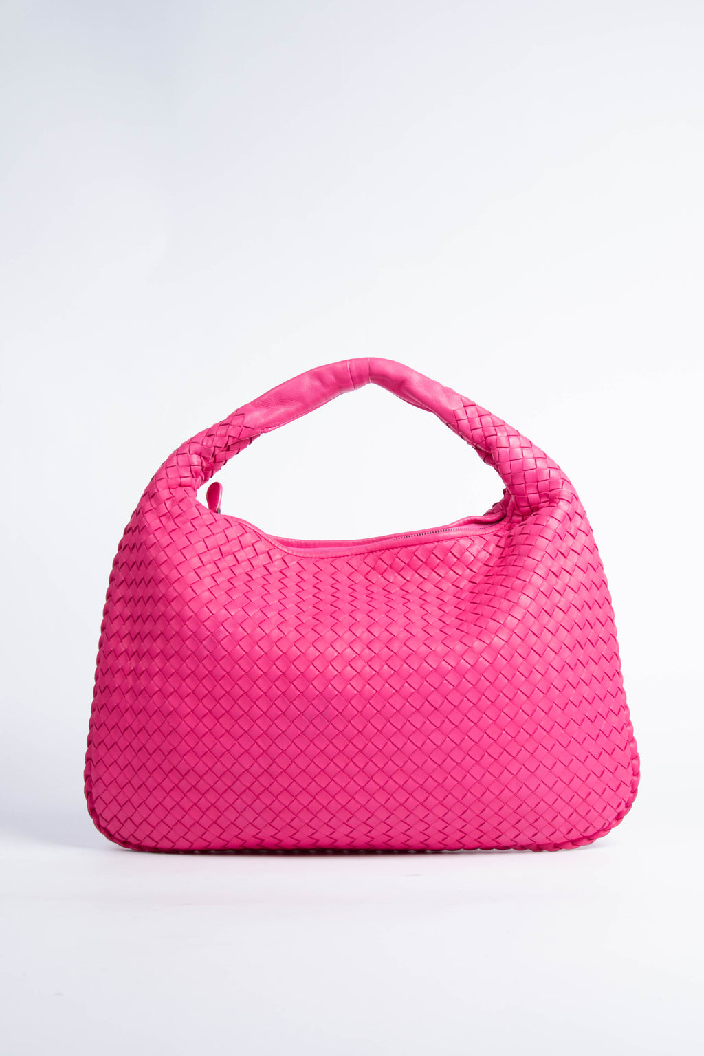 Vintage Bottega Veneta Hot Pink Intrecciato Shoulder Bag