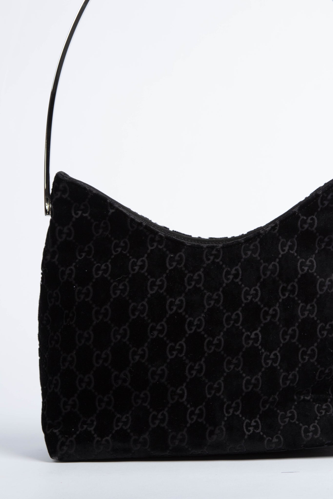 90s Gucci Tom Ford Black Monogram Shoulder Bag