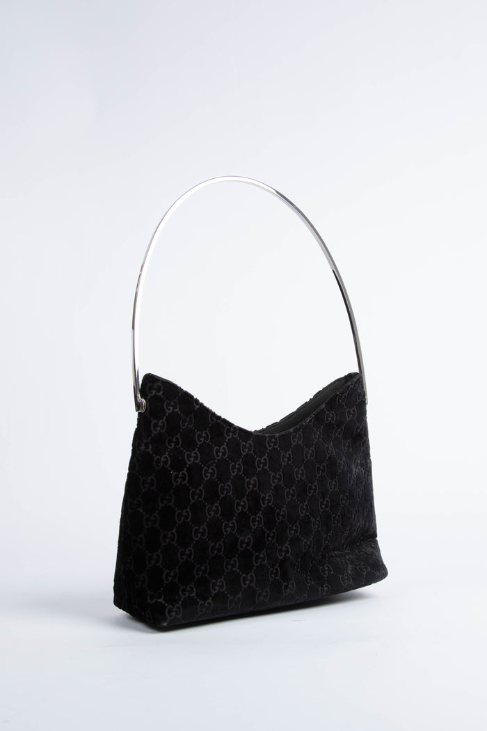 90s Gucci Tom Ford Black Monogram Shoulder Bag