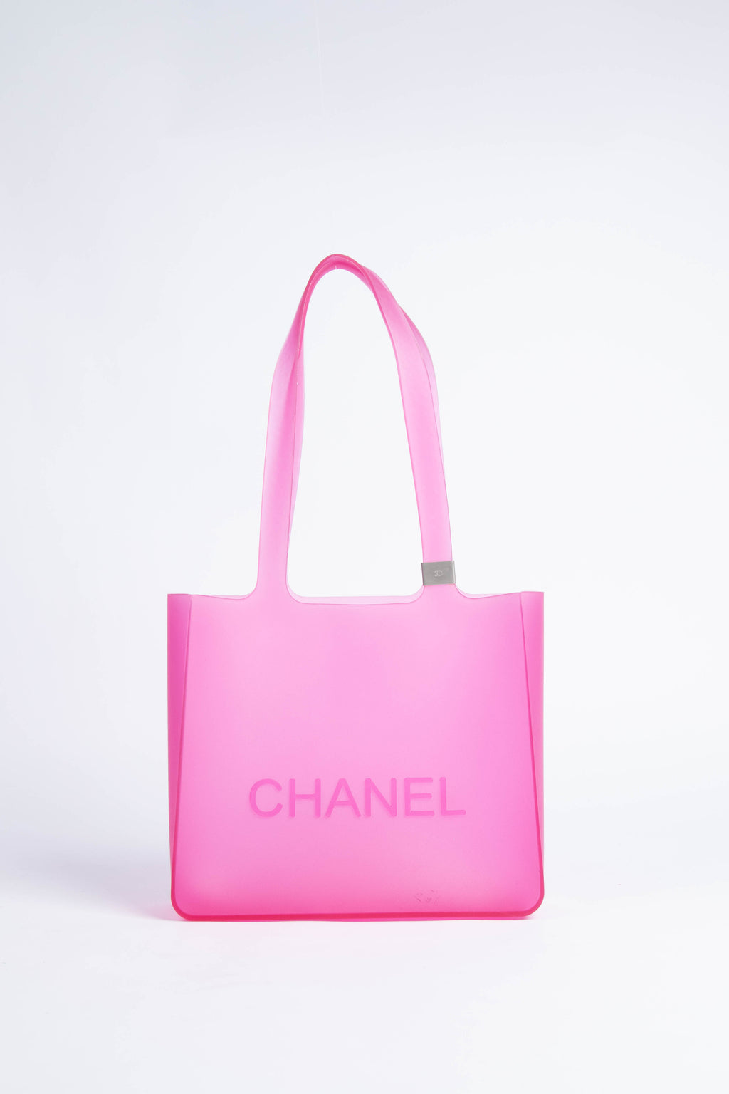 Vintage Chanel Pink Jelly Rubber Small Tote Bag