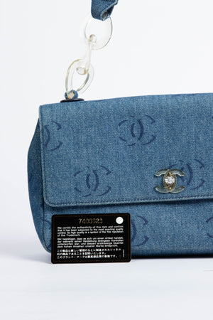 2000s Chanel Denim CC Single Flap Bag