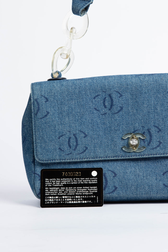 2000s Chanel Denim CC Single Flap Bag