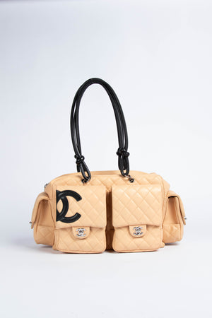 2000s Chanel Rue Cambon Beige Reporter Shoulder Bag