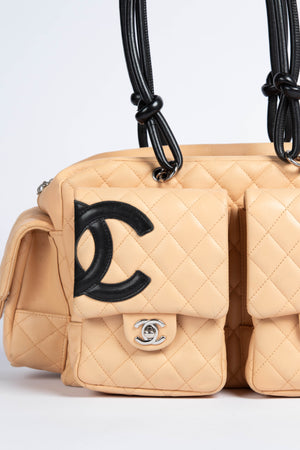 2000s Chanel Rue Cambon Beige Reporter Shoulder Bag