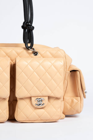 2000s Chanel Rue Cambon Beige Reporter Shoulder Bag