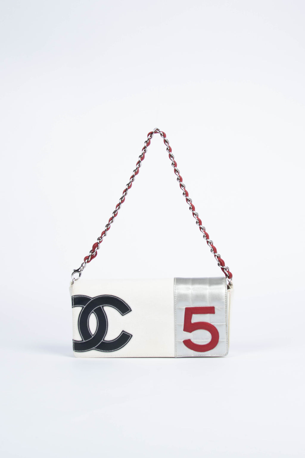 2000s Chanel No.5 Chocolate Bar Shoulder Bag