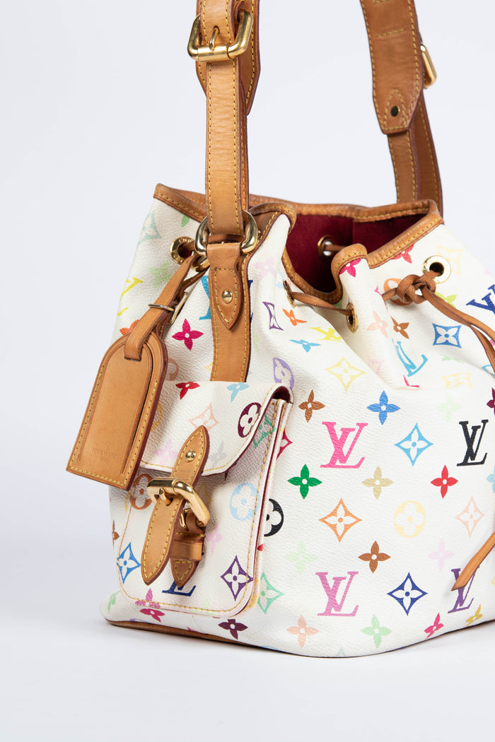 2000s Louis Vuitton x Takashi Murakami White Multicolour Petit Noé