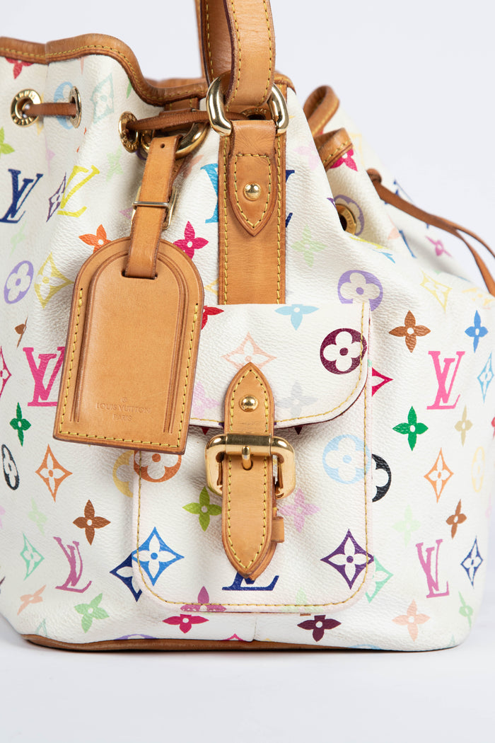 2000s Louis Vuitton x Takashi Murakami White Multicolour Petit Noé