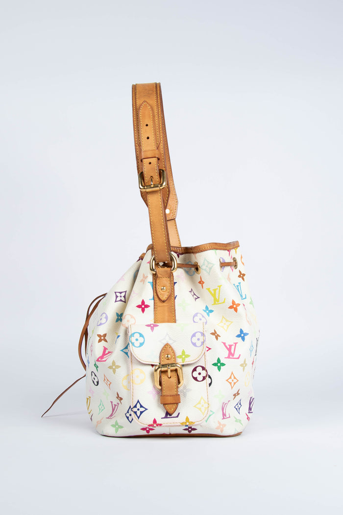 2000s Louis Vuitton x Takashi Murakami White Multicolour Petit Noé