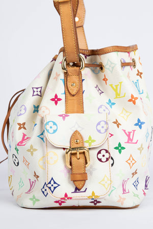 2000s Louis Vuitton x Takashi Murakami White Multicolour Petit Noé