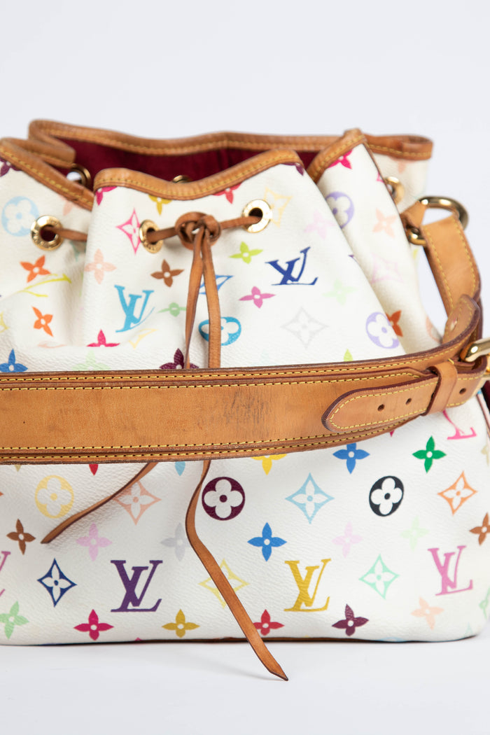 2000s Louis Vuitton x Takashi Murakami White Multicolour Petit Noé