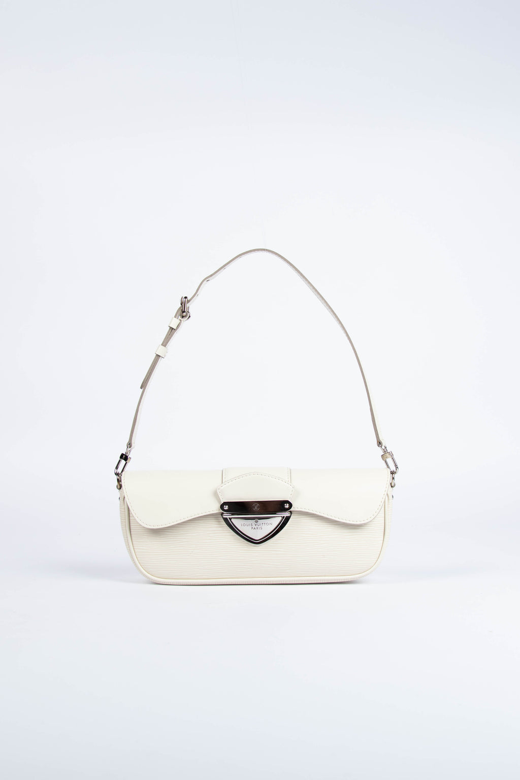 2000s Louis Vuitton White Epi Leather Montaigne Shoulder Bag