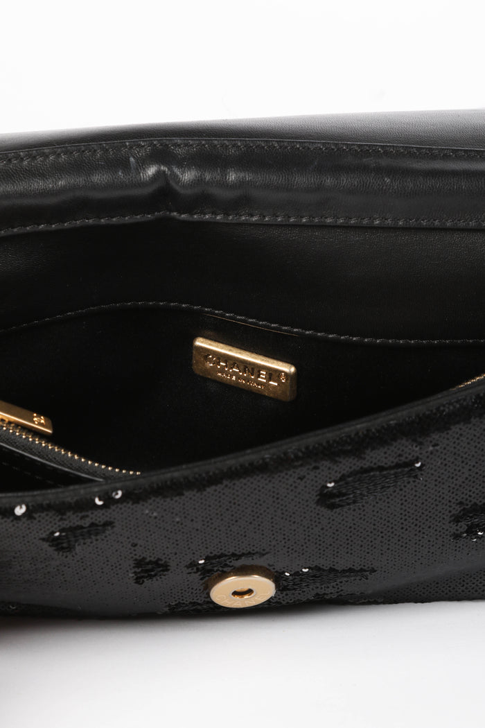 RARE 2017 Chanel Black Paris Cosmopolite 'Dare to Disturb' Flap Bag