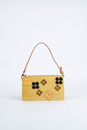 2000s Louis Vuitton Yellow Lexington Fleurs Pochette