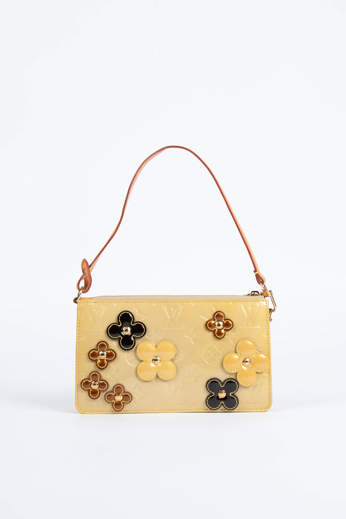 2000s Louis Vuitton Yellow Lexington Fleurs Pochette