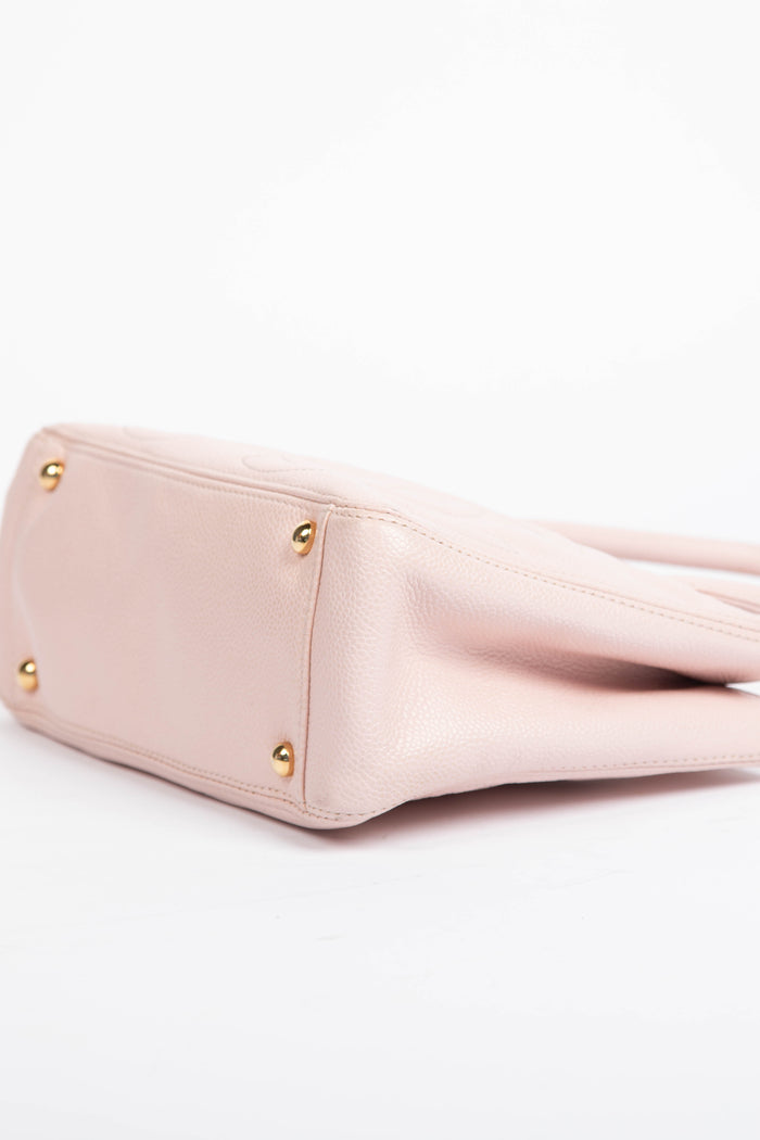 2000s Chanel Baby Pink Caviar Leather CC Mini Tote Bag