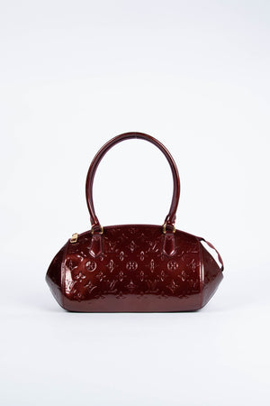 2000s Louis Vuitton Sherwood Oxblood Vernis PM Shoulder Bag