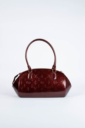 2000s Louis Vuitton Sherwood Oxblood Vernis PM Shoulder Bag