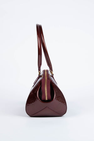 2000s Louis Vuitton Sherwood Oxblood Vernis PM Shoulder Bag