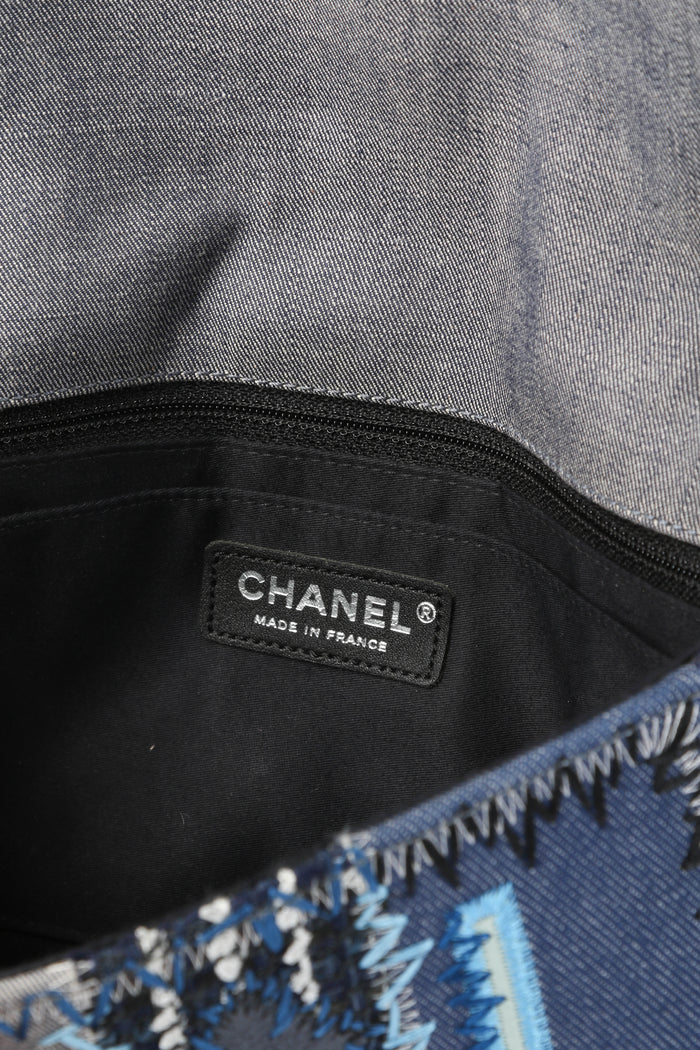 RARE 2010s Chanel Denim Patchwork Medium Flap Shoulder Bag