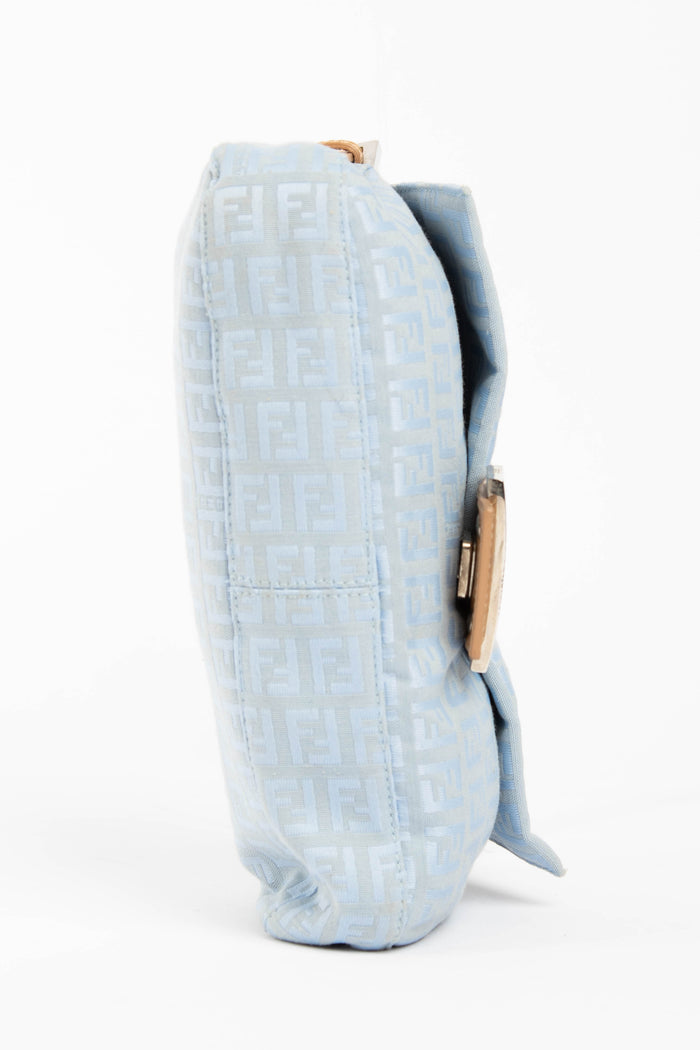 Vintage Fendi Sky Blue Baguette Shoulder Bag
