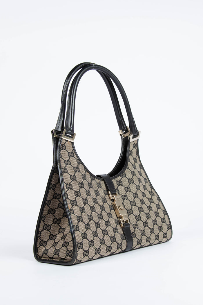 Vintage Gucci GG Monogram Canvas Medium Jackie Bag