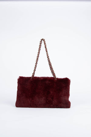 Vintage Chanel Bordeaux Fur Tote Bag