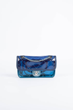 2018 Chanel Blue Coco Splash Small Single Flap Shoulder Bag