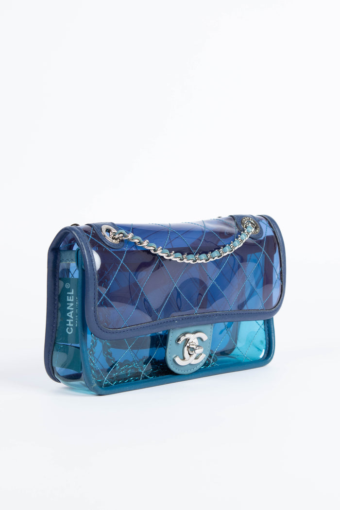 2018 Chanel Blue Coco Splash Small Single Flap Shoulder Bag