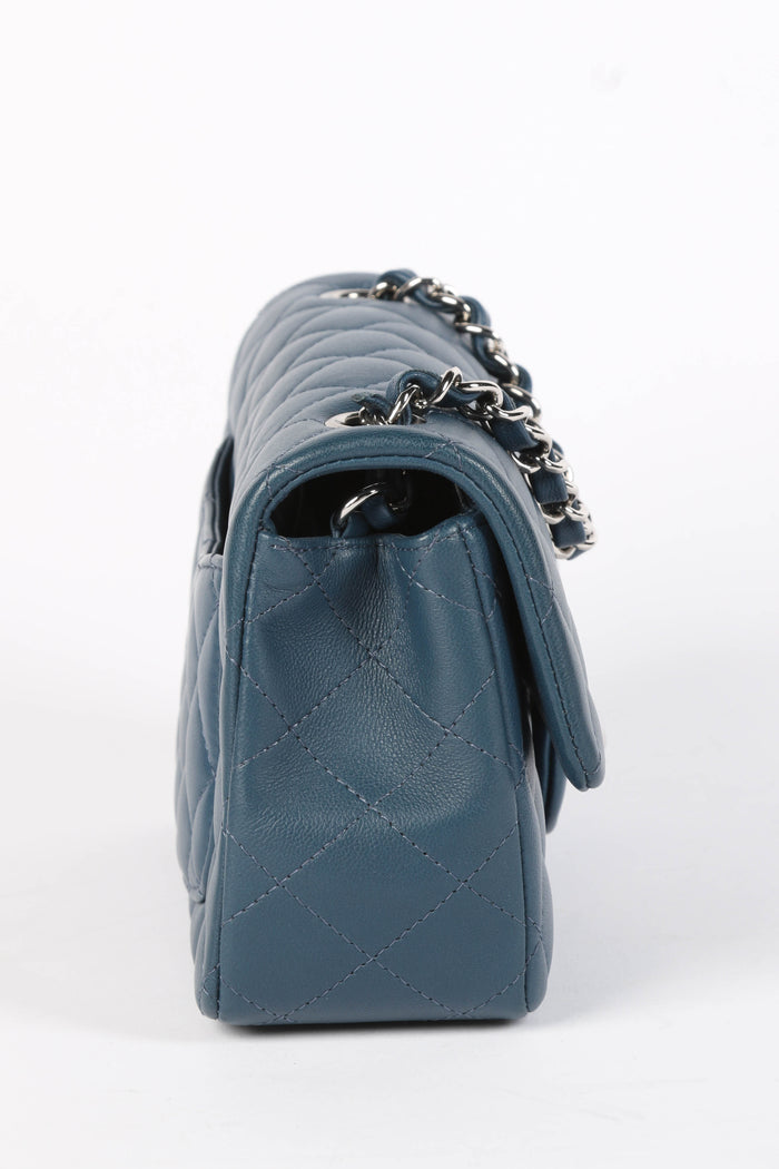 2019 Chanel Blue Lambskin Leather Mini Rectangular Flap Bag