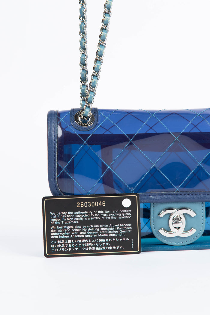 2018 Chanel Blue Coco Splash Small Single Flap Shoulder Bag