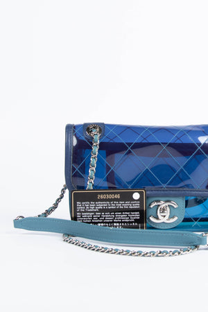 2018 Chanel Blue Coco Splash Small Single Flap Shoulder Bag