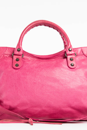 Y2K Balenciaga Hot Pink Leather City Bag