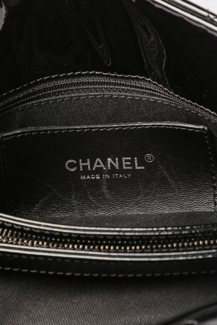2010s Chanel Black Patent Leather Small Bowling Bag