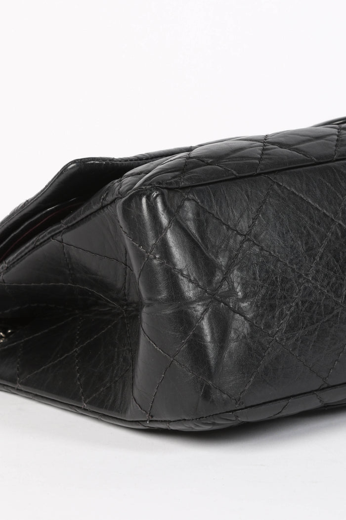 2010s Chanel Charcoal Aged Calfskin Large Reissue Flap Shoulder Bag