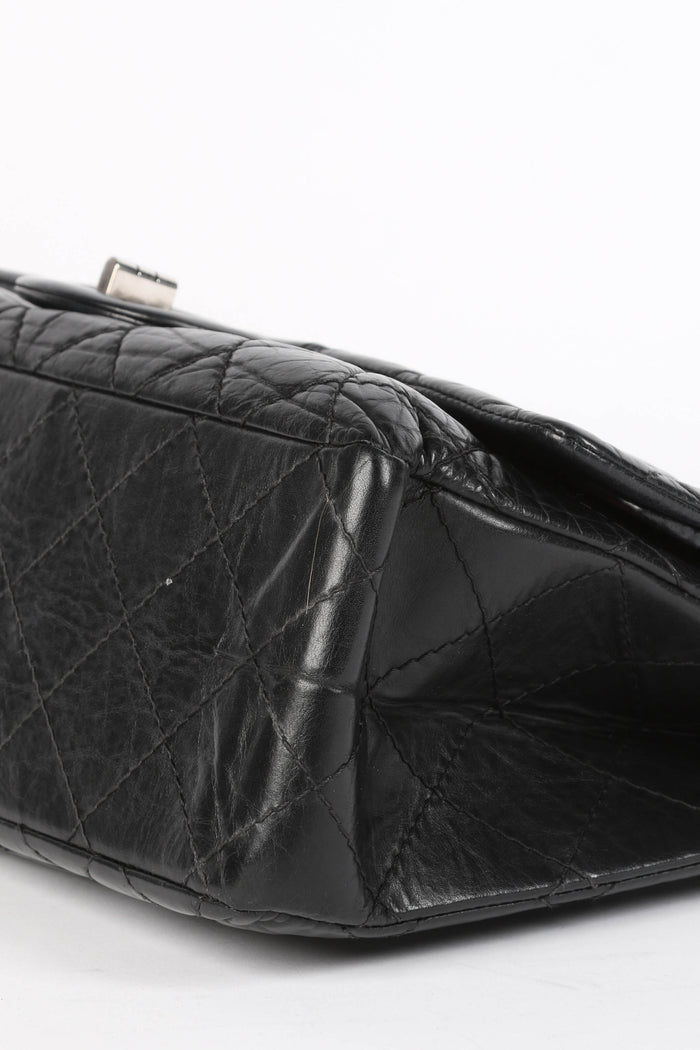 2010s Chanel Charcoal Aged Calfskin Large Reissue Flap Shoulder Bag