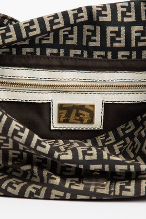 Vintage Fendi Black Zucchino Mamma Shoulder Bag