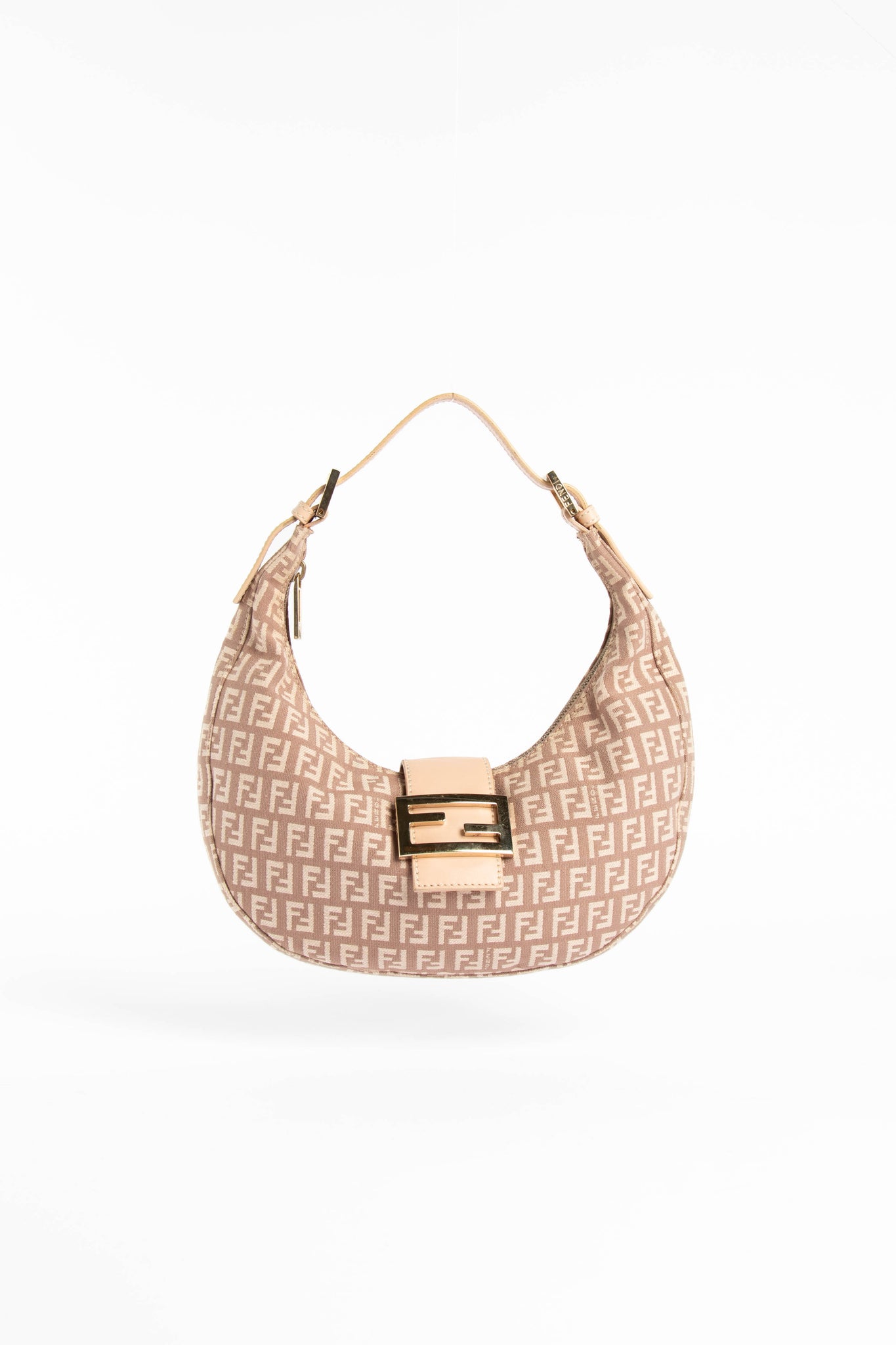 Y2K Fendi Pink Zucchino Half Moon Shoulder Bag
