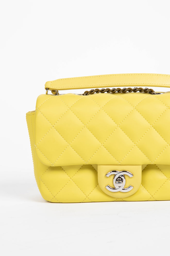 2010s Chanel Yellow Rubber Single Flap Shoulder Bag
