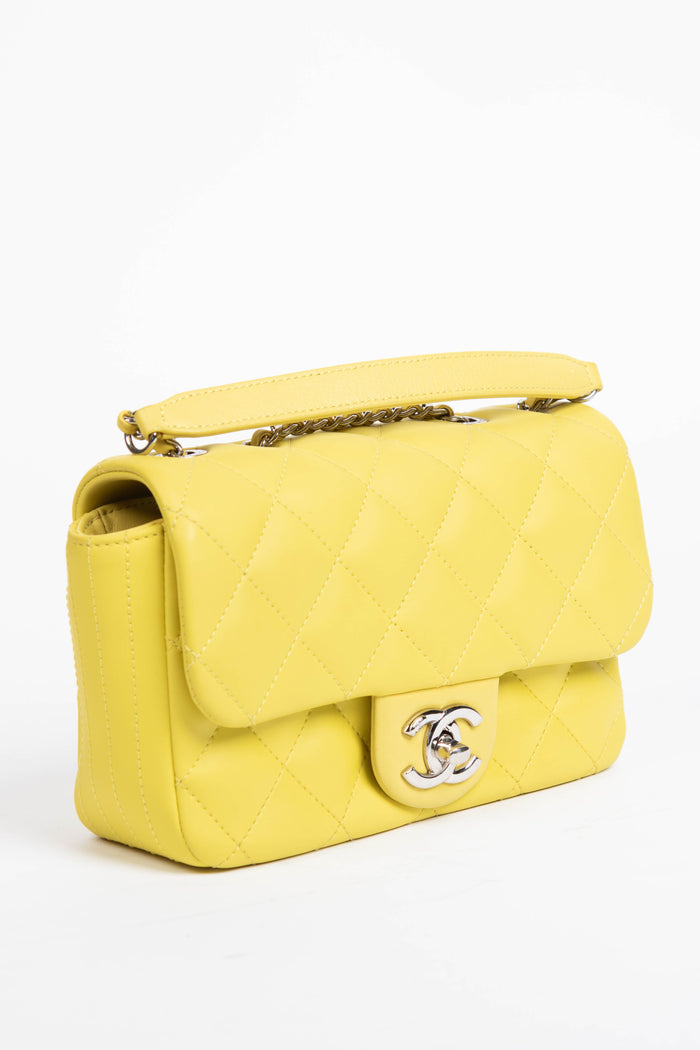2010s Chanel Yellow Rubber Single Flap Shoulder Bag