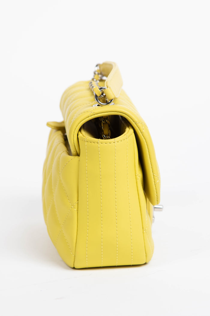 2010s Chanel Yellow Rubber Single Flap Shoulder Bag
