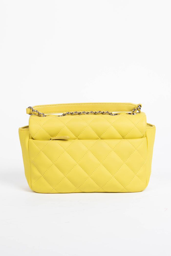 2010s Chanel Yellow Rubber Single Flap Shoulder Bag
