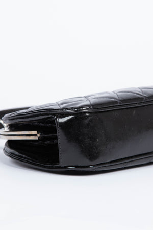 90s Chanel Black Patent Leather Top Handle Bag SHW