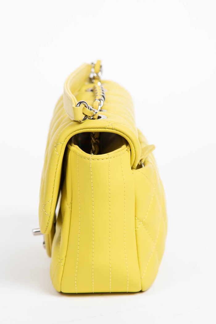 2010s Chanel Yellow Rubber Single Flap Shoulder Bag
