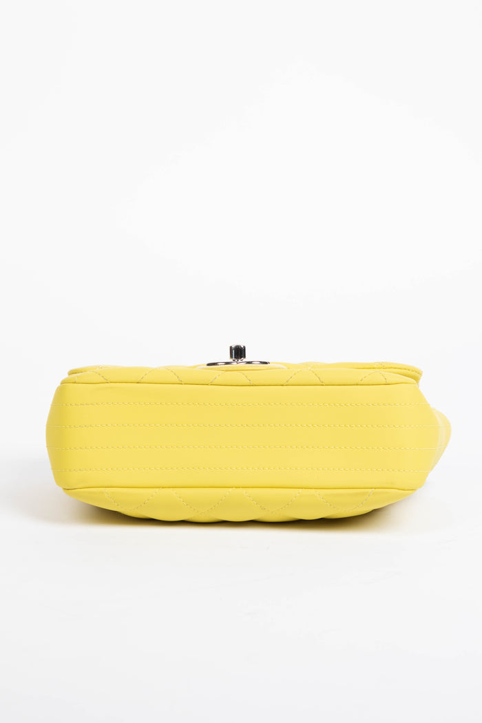 2010s Chanel Yellow Rubber Single Flap Shoulder Bag