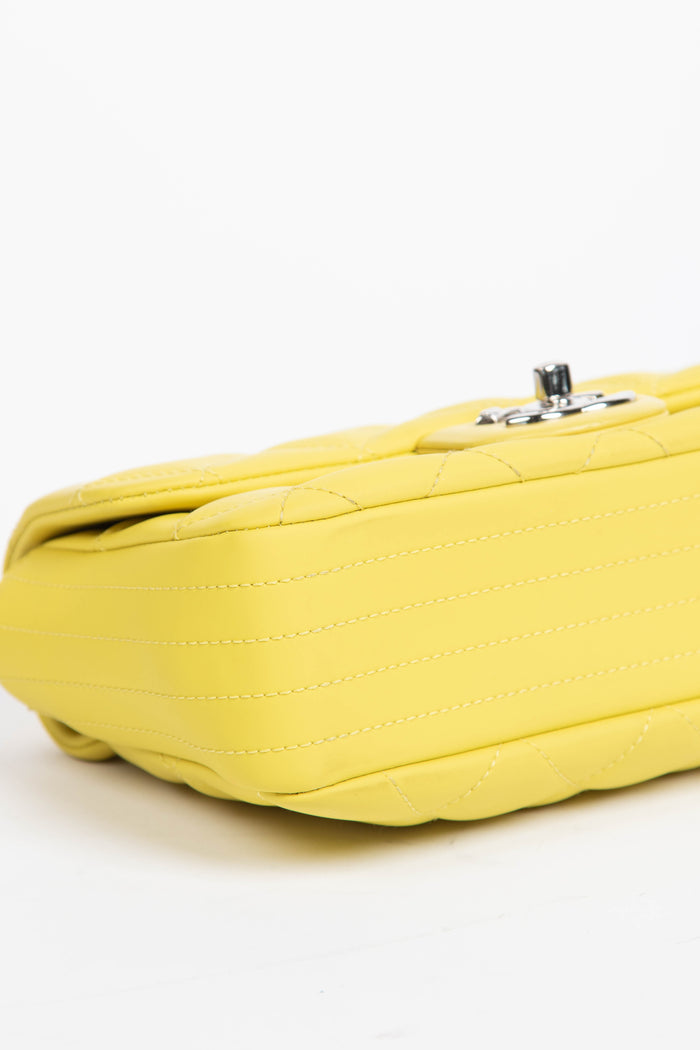 2010s Chanel Yellow Rubber Single Flap Shoulder Bag