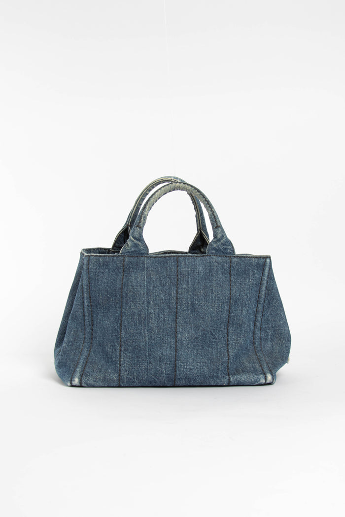 Vintage Prada Denim Canapa Tote Bag