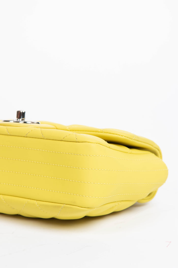 2010s Chanel Yellow Rubber Single Flap Shoulder Bag